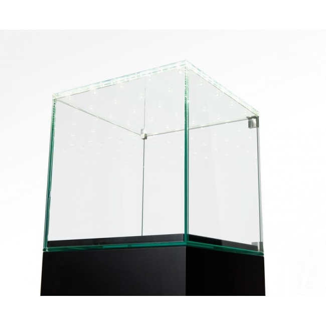 Vitrine en verre - LED intégré avec porte, 30 x 30 x 30 cm (lxLxh)