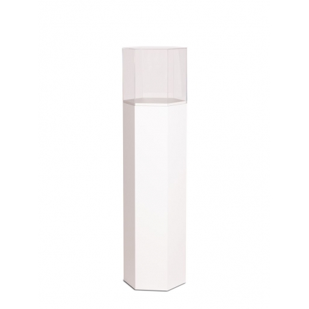 Hexagone socle, blanc, 40 x 100 cm
