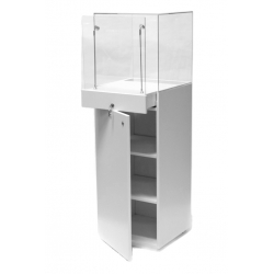 vitrine socle blanc