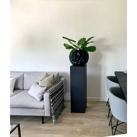 Socle MDF noir satiné / | Colonne noir décorative | Pilier noir