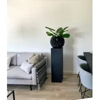 Socle MDF noir satiné / | Colonne noir décorative | Pilier noir