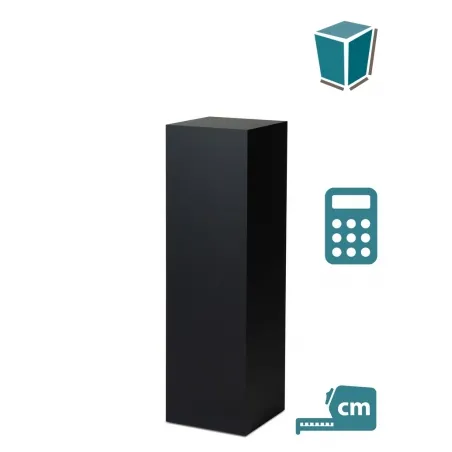 Socle MDF noir brillant / | Colonne noir décorative | Pilier noir