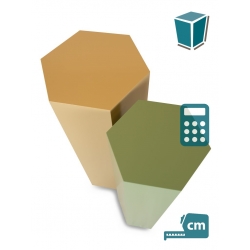 Hexagone socle, coloré, sur mesure