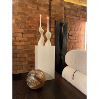 Socle MDF blanc satiné | Colonne blanc décorative | Pilier blanc