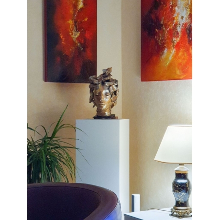 Socle MDF blanc satiné | Colonne blanc décorative | Pilier blanc