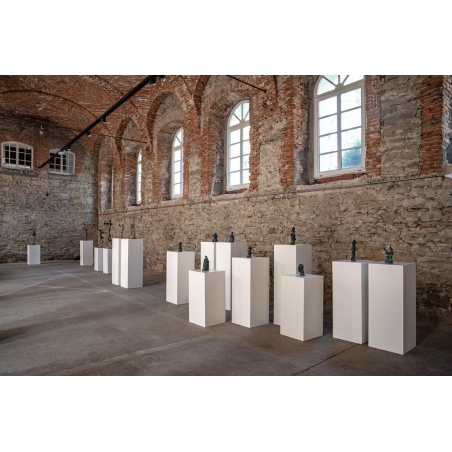 Socle MDF blanc satiné | Colonne blanc décorative | Pilier blanc