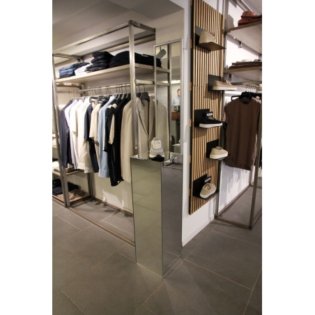 Spiegelsokkel plexiglas, zilver, 30 x 30 x 100 cm (lxLxh)