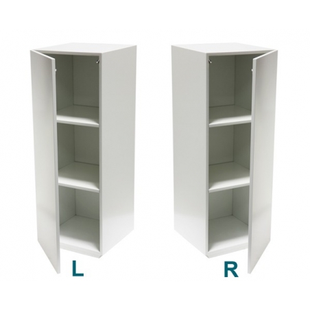 socle armoire blanc brillant (porte et etagères), 30 x 30 x 100 cm (lxLxh)