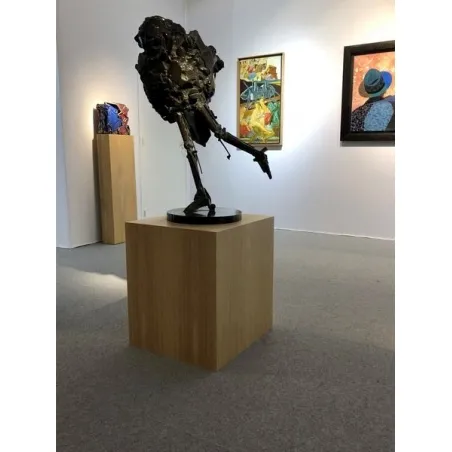 socle chÃªne placage (creux), 60 x 60 x 100 cm (lxLxh)