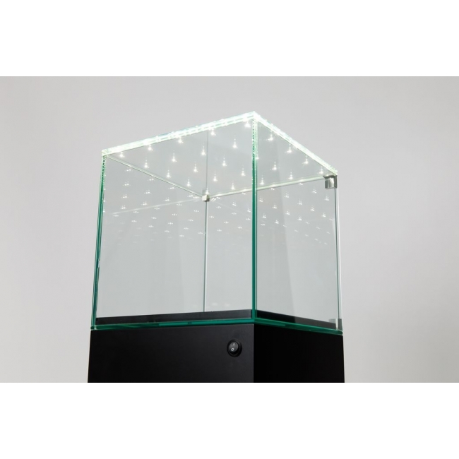 Vitrine en verre - LED intégré avec porte, 30 x 30 x 30 cm (lxLxh)